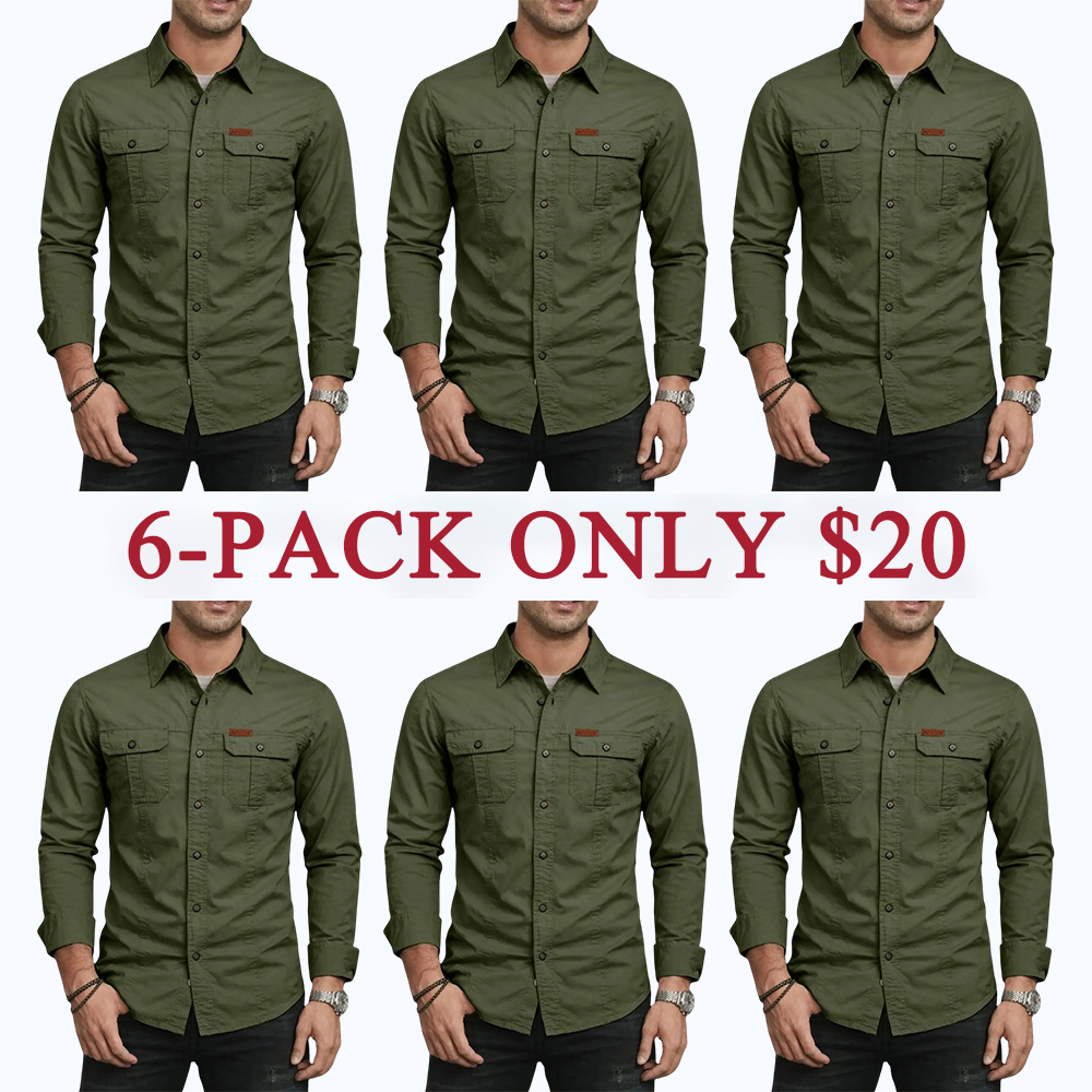 Men's Long Sleeve Workwear Shirt Outdoor Casual Versatile Top