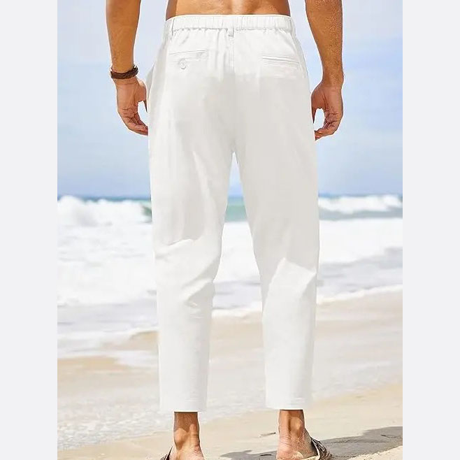 Men's Cotton Linen Casual Beach Pants