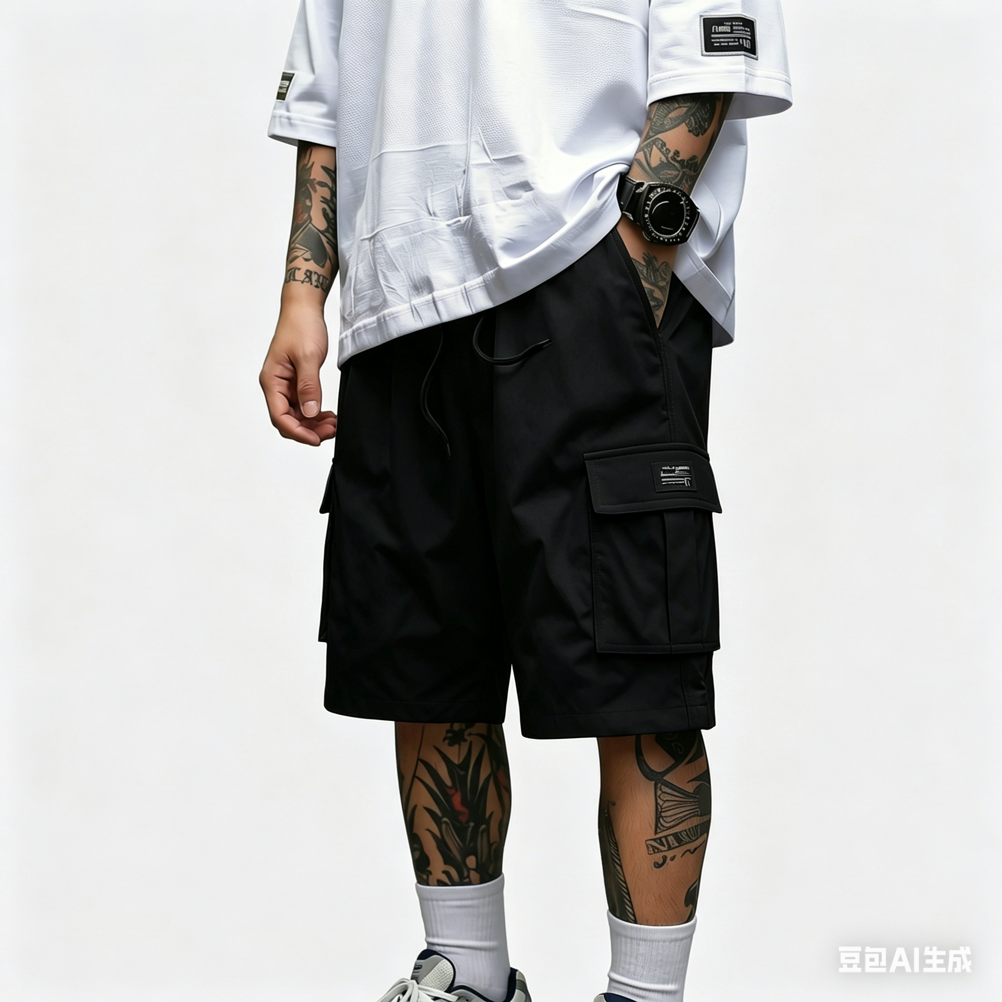 Men’s 6-Pack Cargo Shorts – Lightweight Work & Gym Shorts with Pockets, Adjustable Waist, Durable Polyester