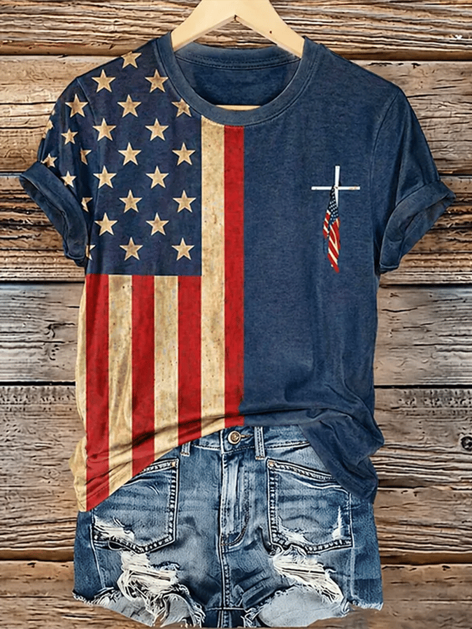 Women's USA 250 Years Printed Casual T-Shirt