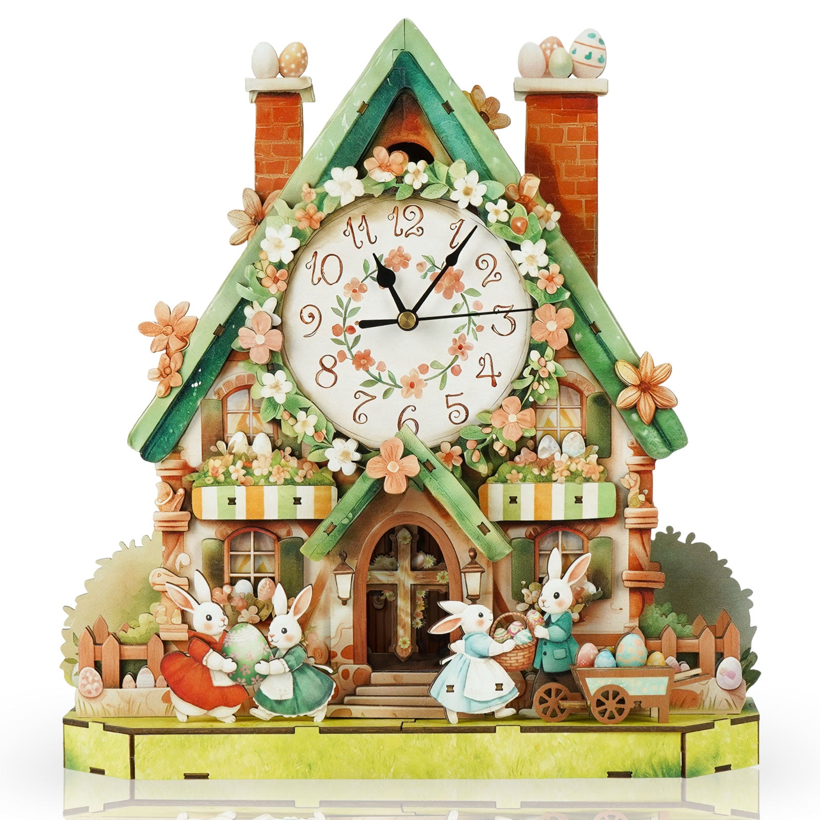 Easter Egg HutDIY Wooden Clock, 3D Puzzle Craft Kit
