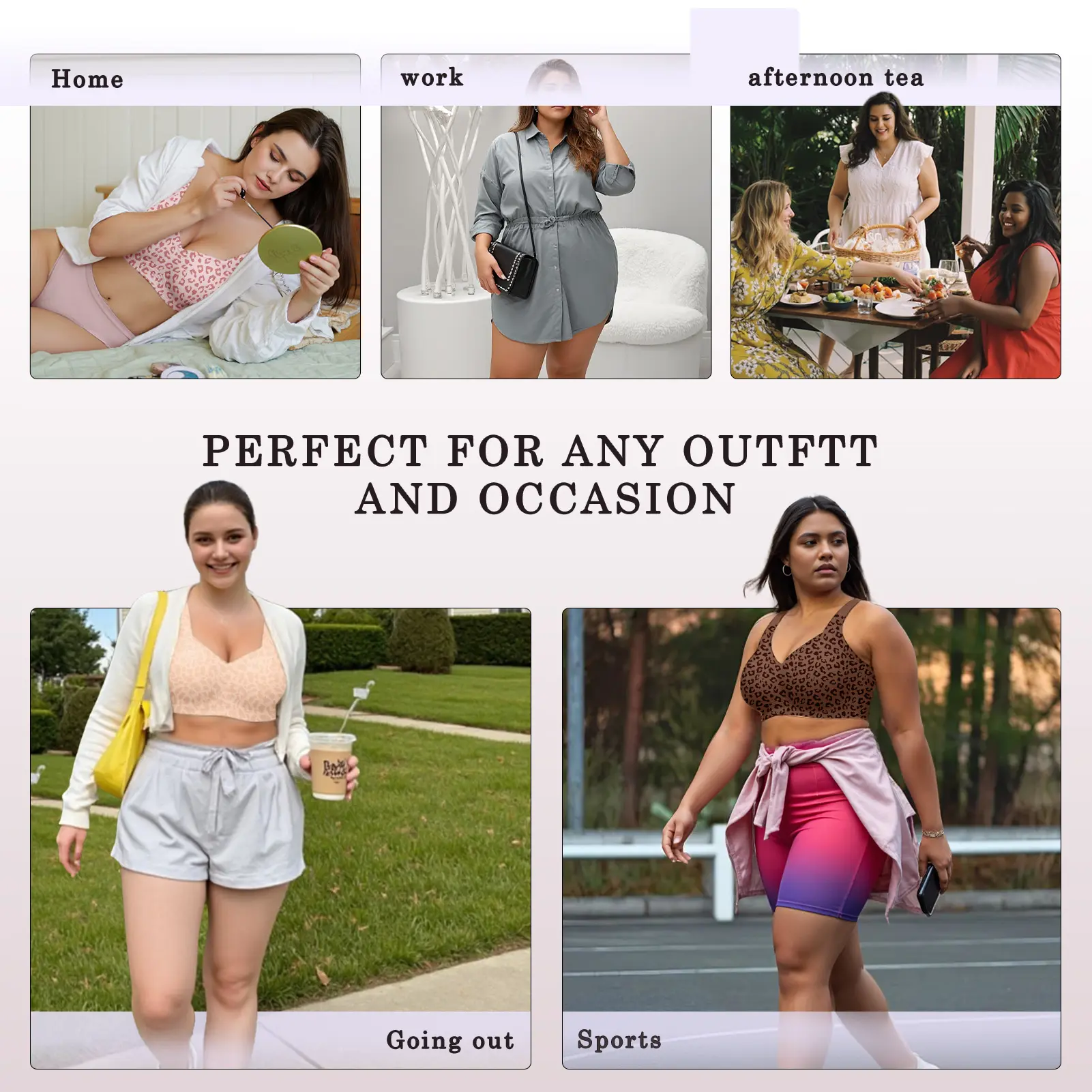 Women Wirefree Bras - Comfortable Wireless Padded Support