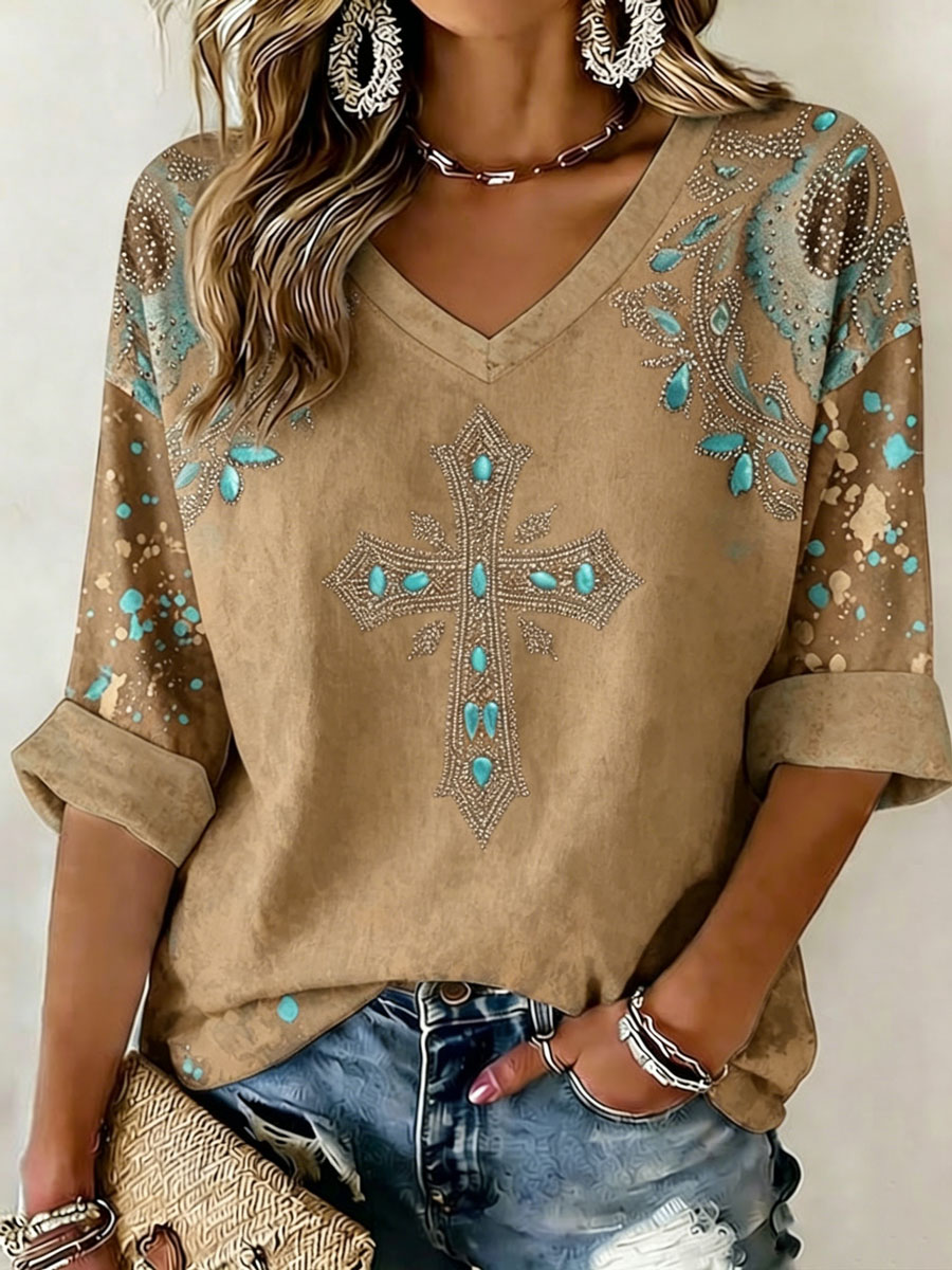 Women'S  Faith Printed Casual  T-Shirt
