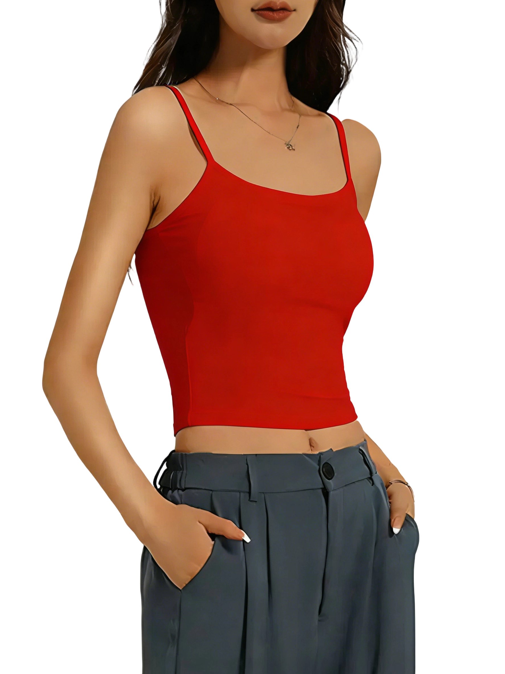 Women's solid color ribbed camisole