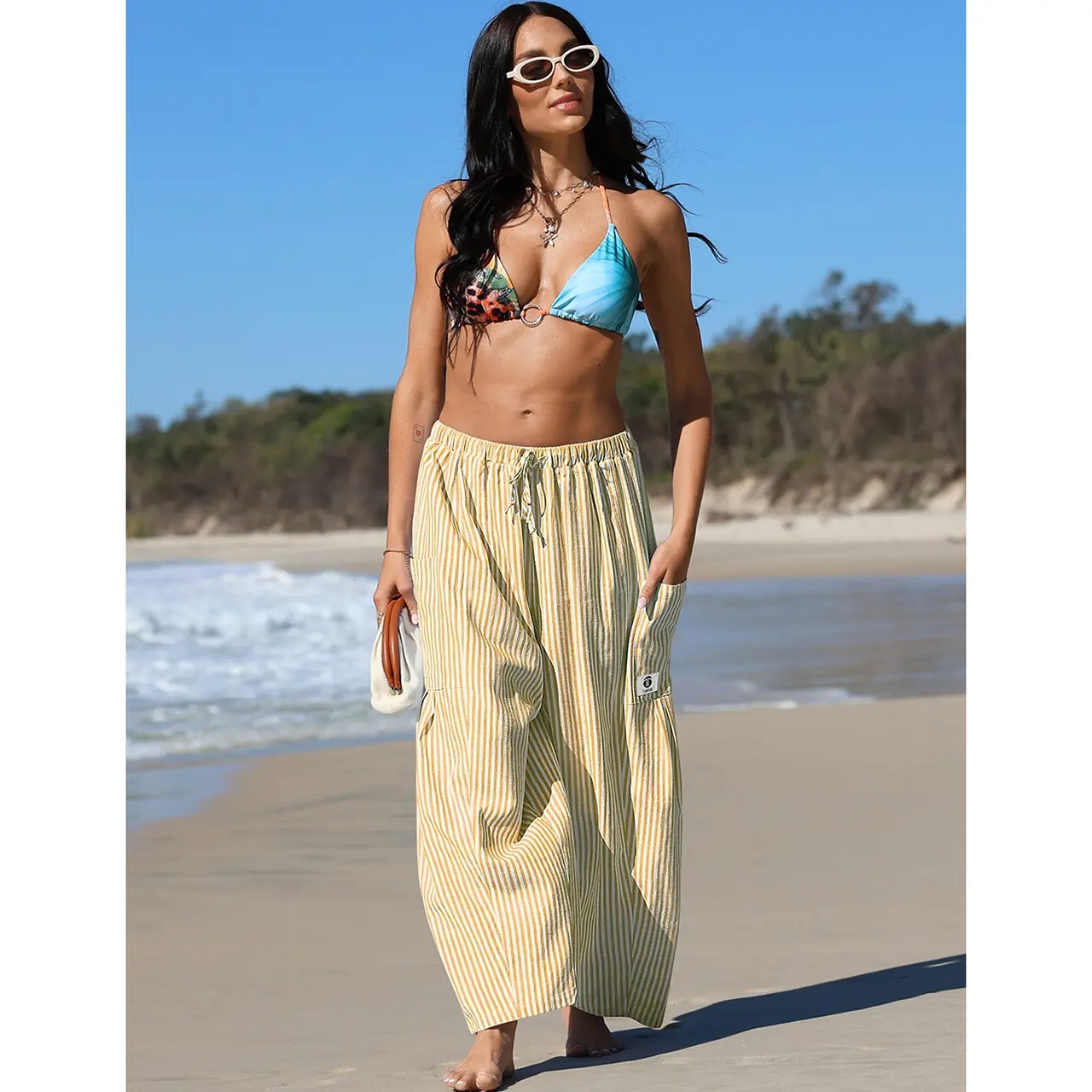 Women's SS26 Wide Leg Gingham Plaid Pants