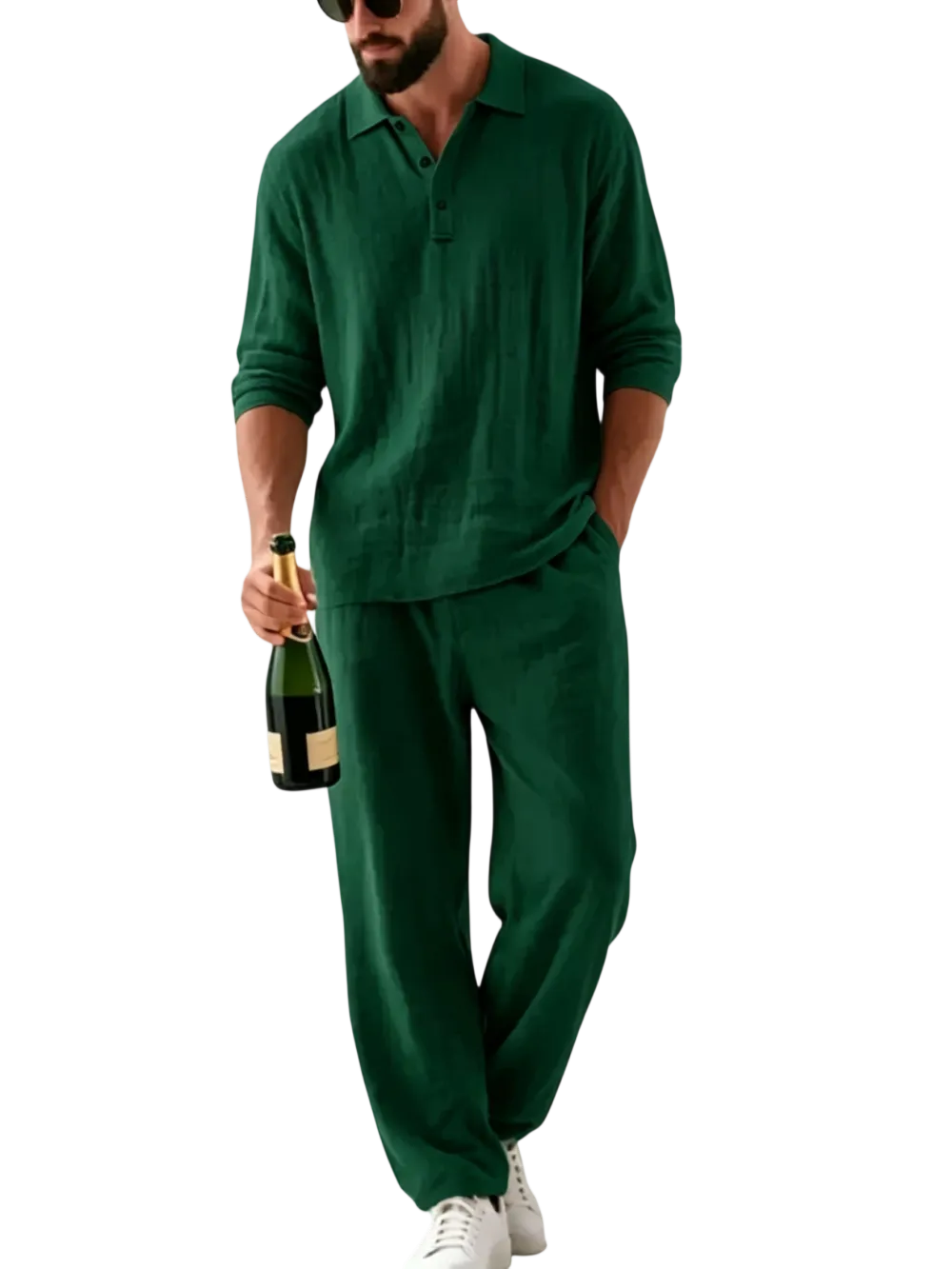 🔥Men's Linen Polo Casual Set