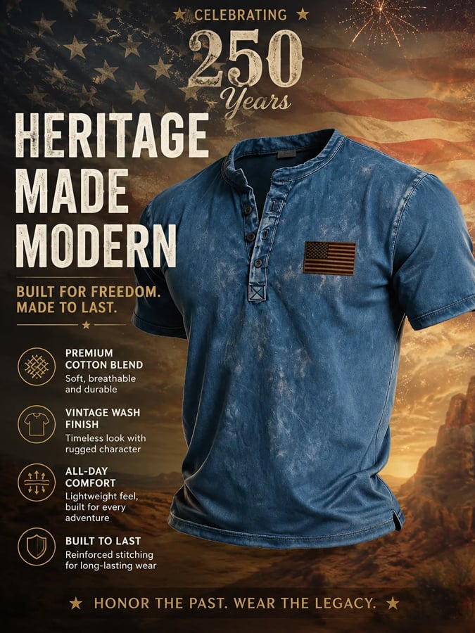 Men'S American Flag Printed Casual Top