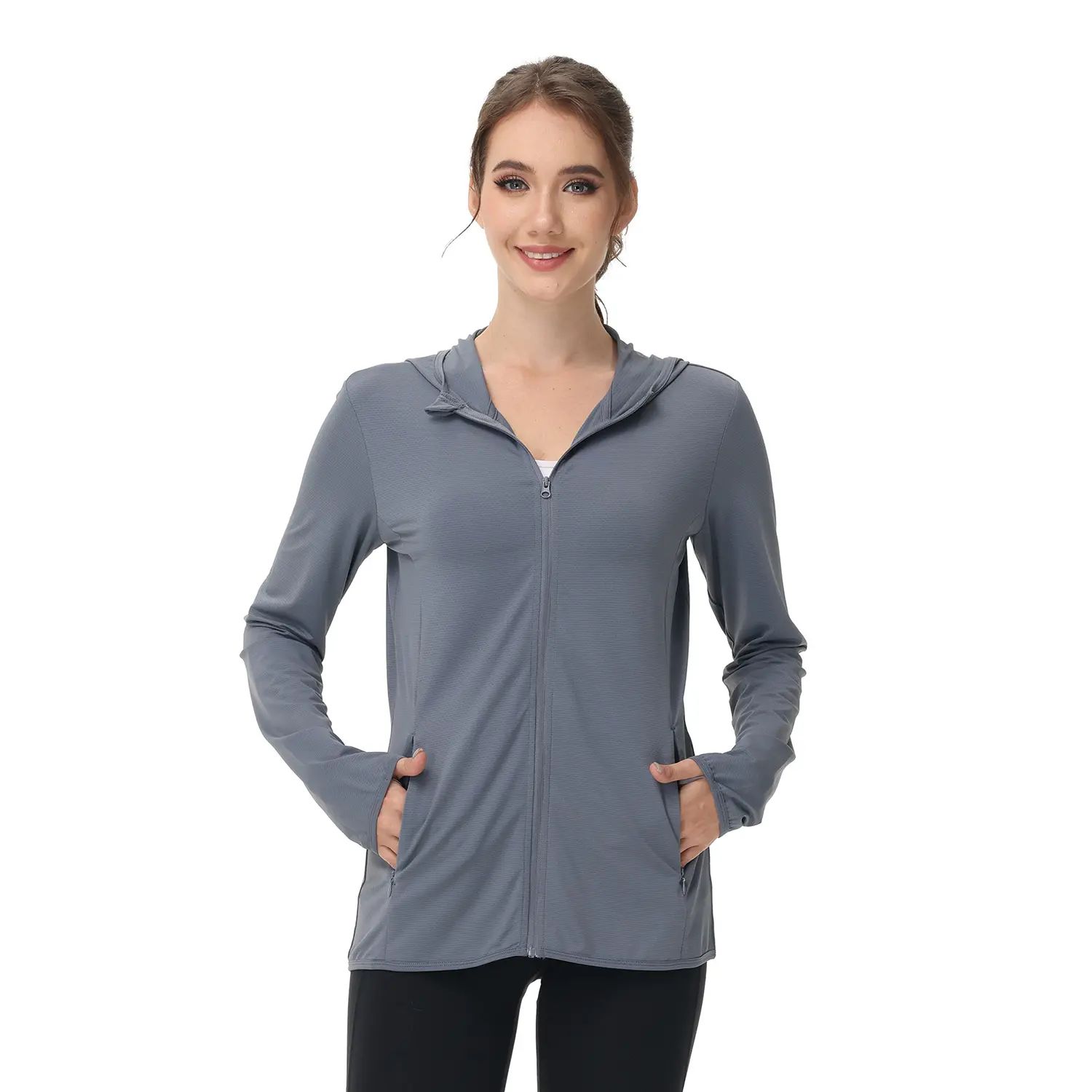 Women's Lightweight Long-Sleeved Sunscreen Hoodie Jacket - Full-Range Large Elastic