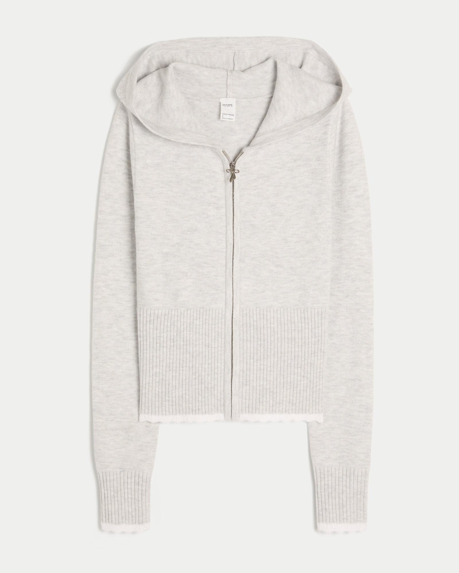 Gilly Hicks Cable-Knit Zip-Up Hoodie Sweater