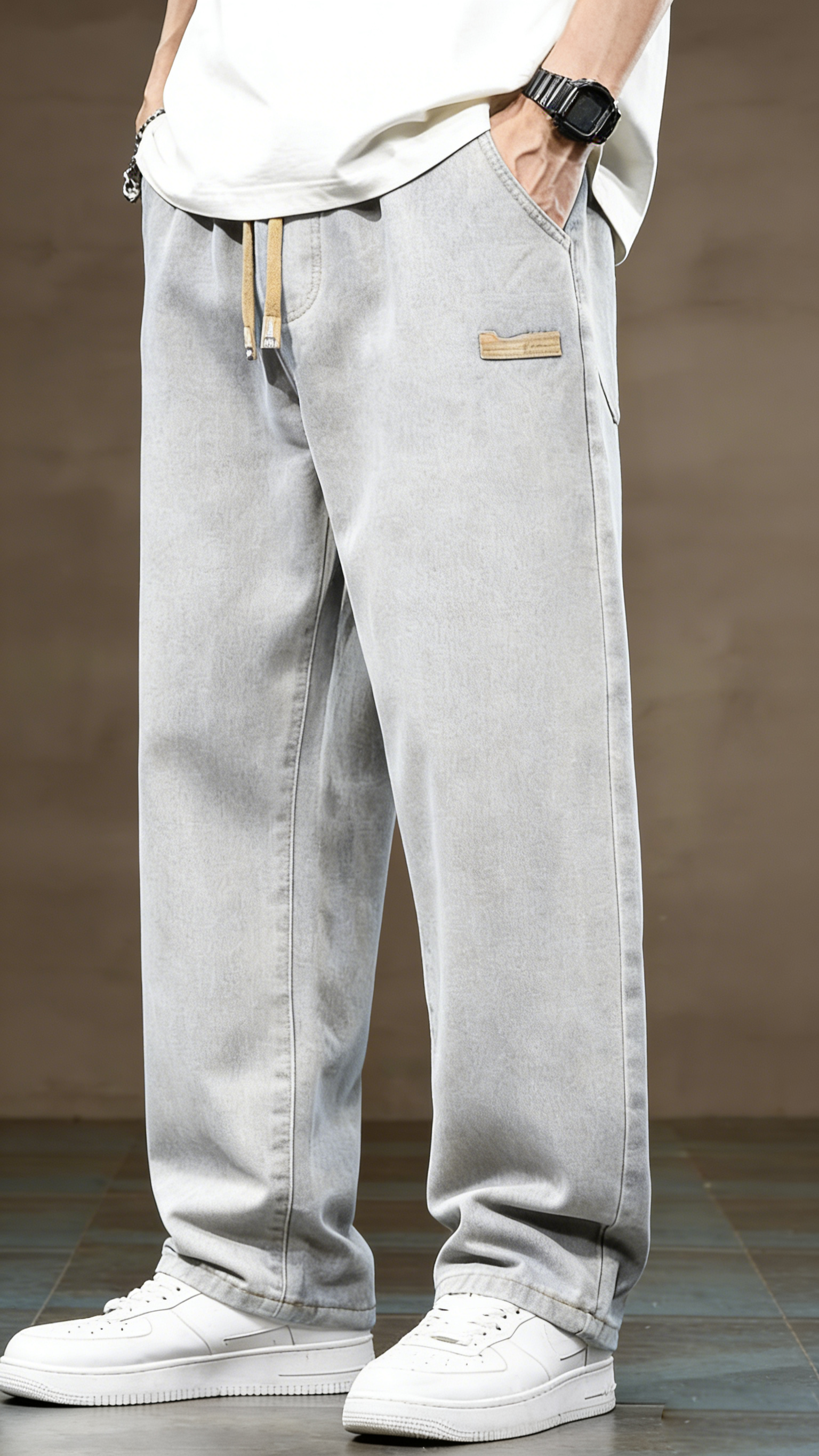 Men's Regular Fit Solid Color Straight Leg Jeans