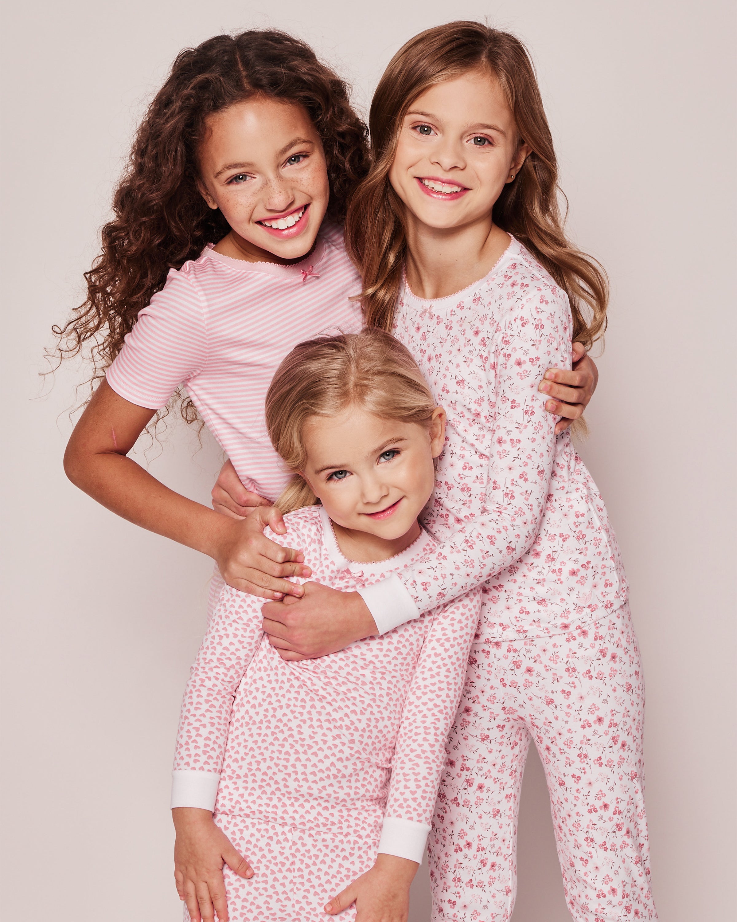 Kid's Pima Snug Fit Pajama Short Set in Pink Stripe