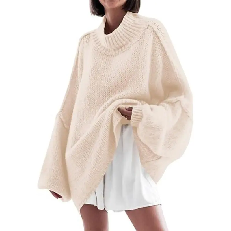 Women's loose-fitting ribbed knit dress