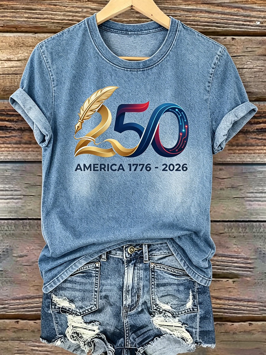 250Th Anniversary Printed Round Neck T-Shirt From The United States