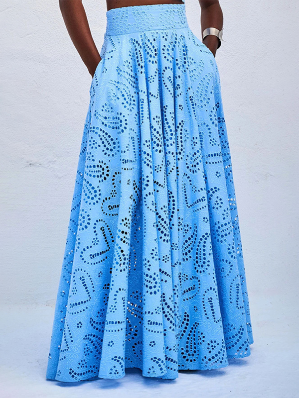 Sleeveless Elegant Lace Two-Piece Maxi Skirt Set