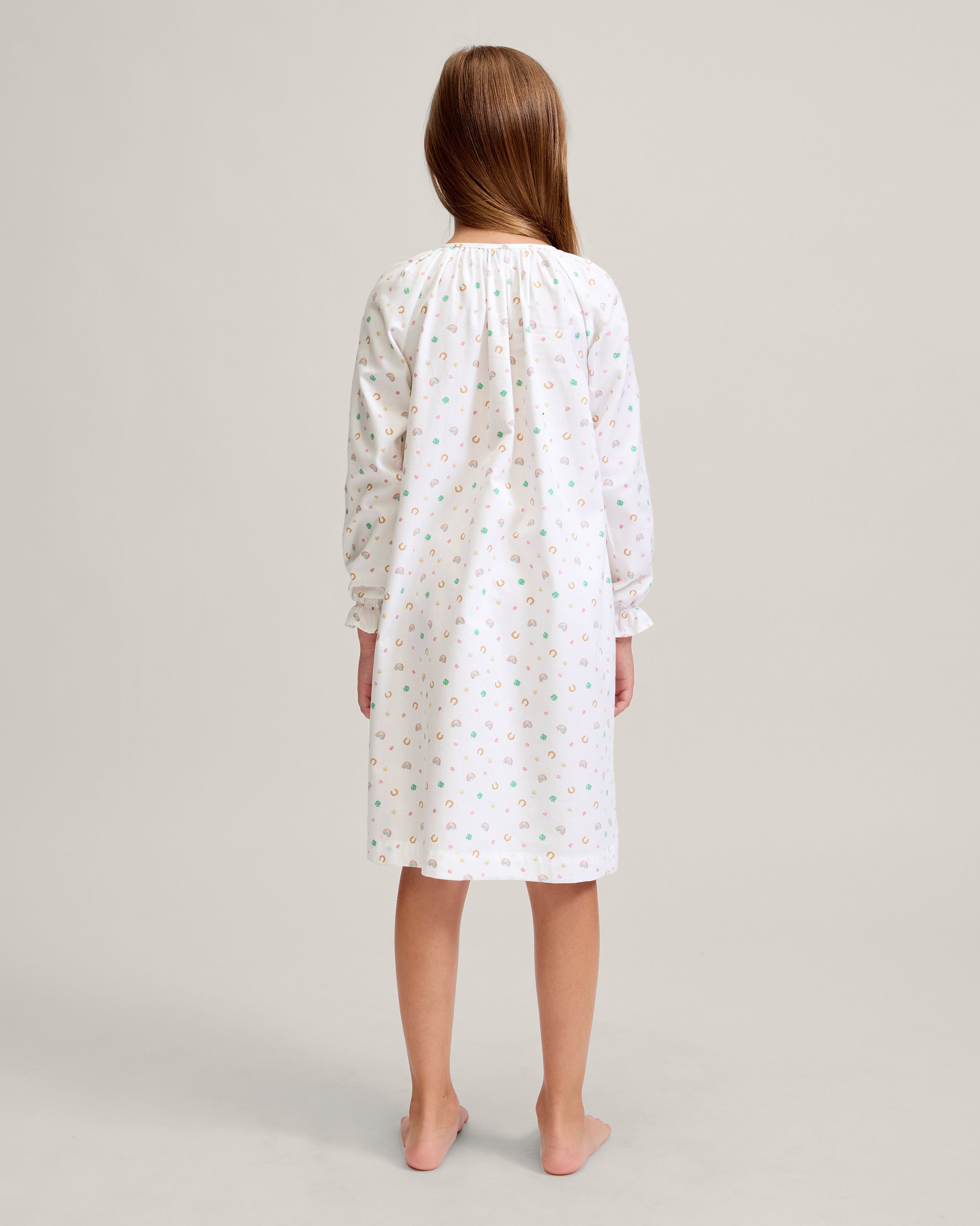 Girl's Twill Delphine Nightgown in Good Luck Charms