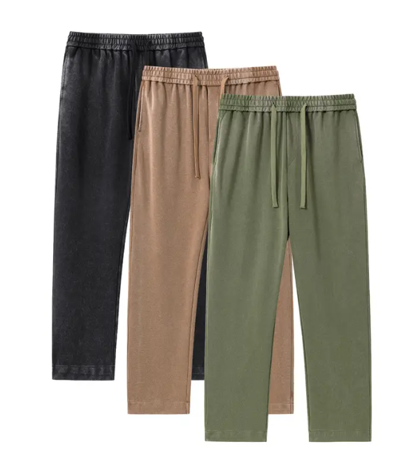 3 pack men’s acid wash, washed cotton solid color athletic casual sweatpants, all season, unisex