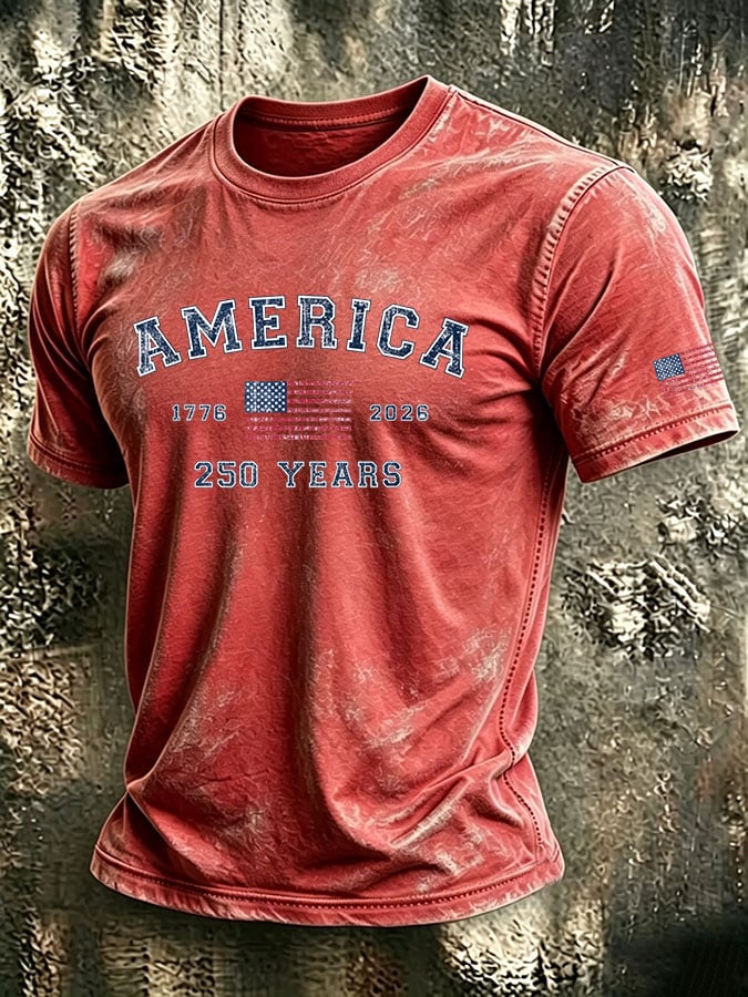 Men's Retro Print Short-Sleeve T-Shirt