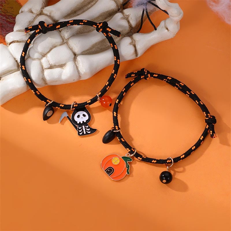 Fashionable And Creative Pumpkin Ghost Pendant Magnet Design Bracelet