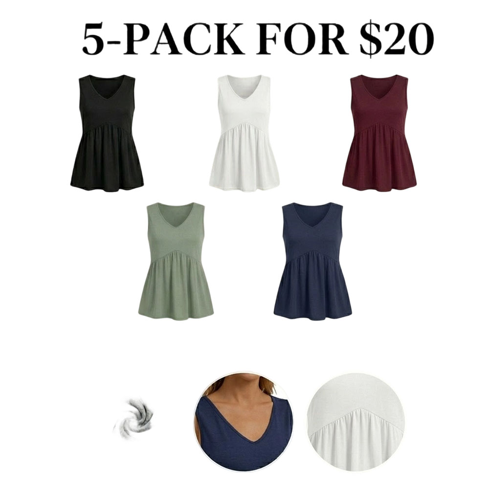 Women's Flowy V-Neck Peplum Tank Top