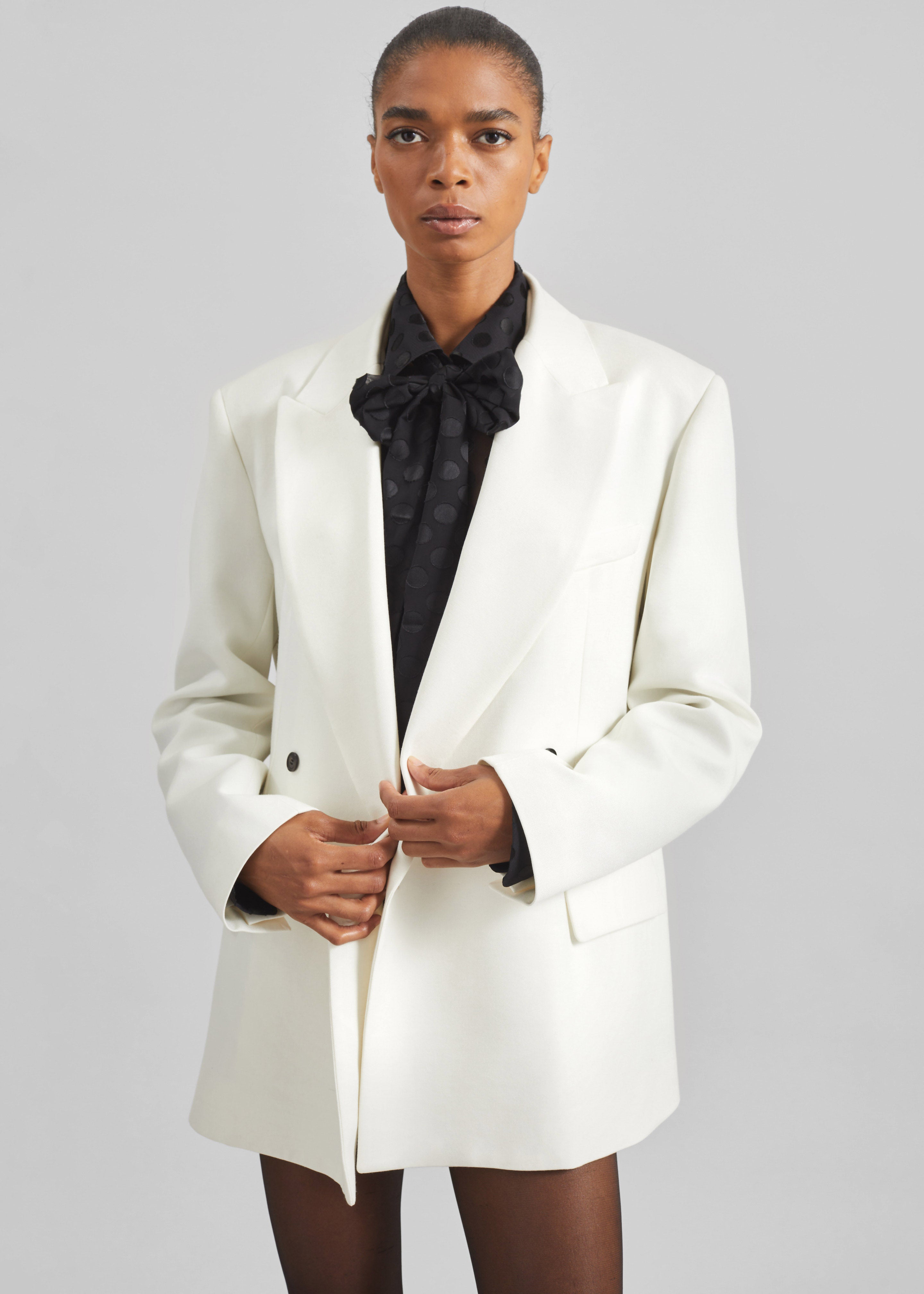 Newark Double Breasted Blazer - Ivory