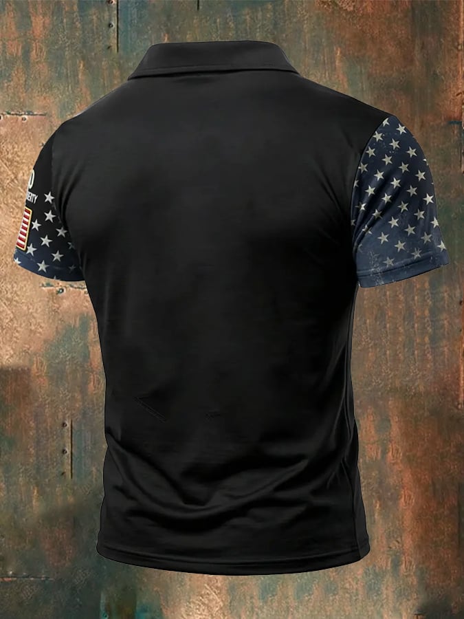 Men's 250th Anniversary National Flag Print Casual Polo Shirt