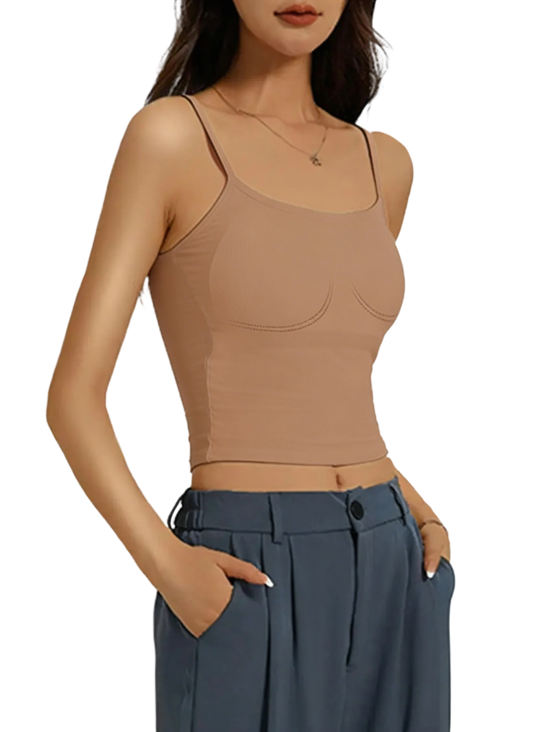 Women's solid color ribbed camisole