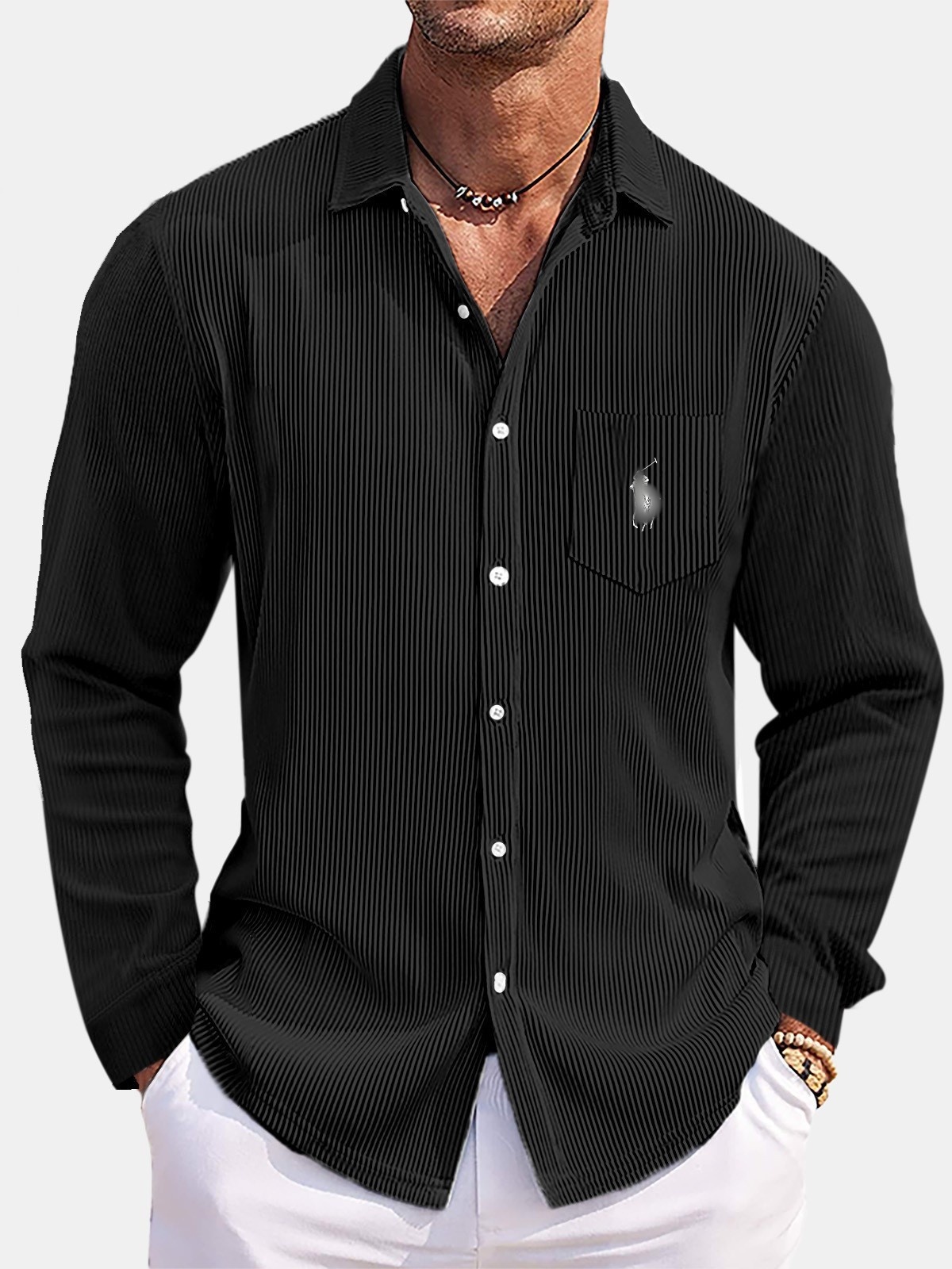 🔥Last Day Promotion!🔥RL Men's Striped Long-Sleeve Shirt