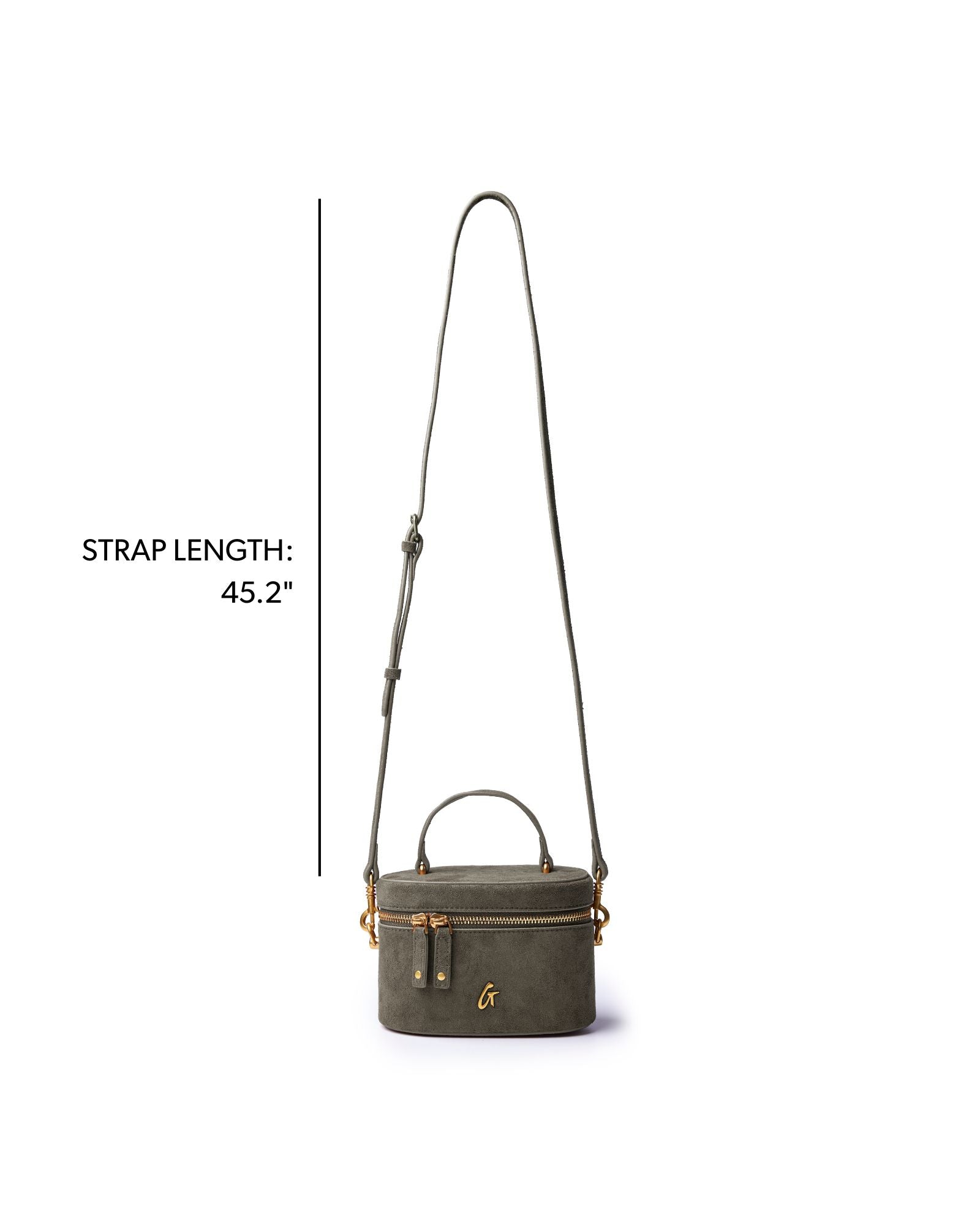 MINI SUEDE VANITY BAG - OLIVE GREEN