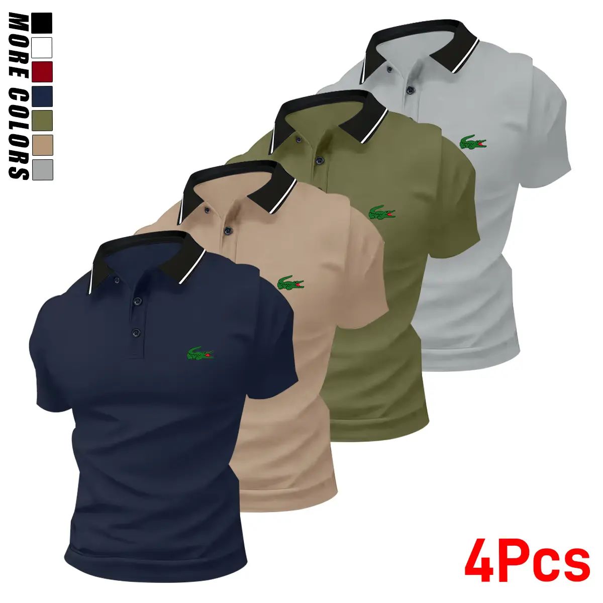 4-pack men’s summer tops with animal print patterns