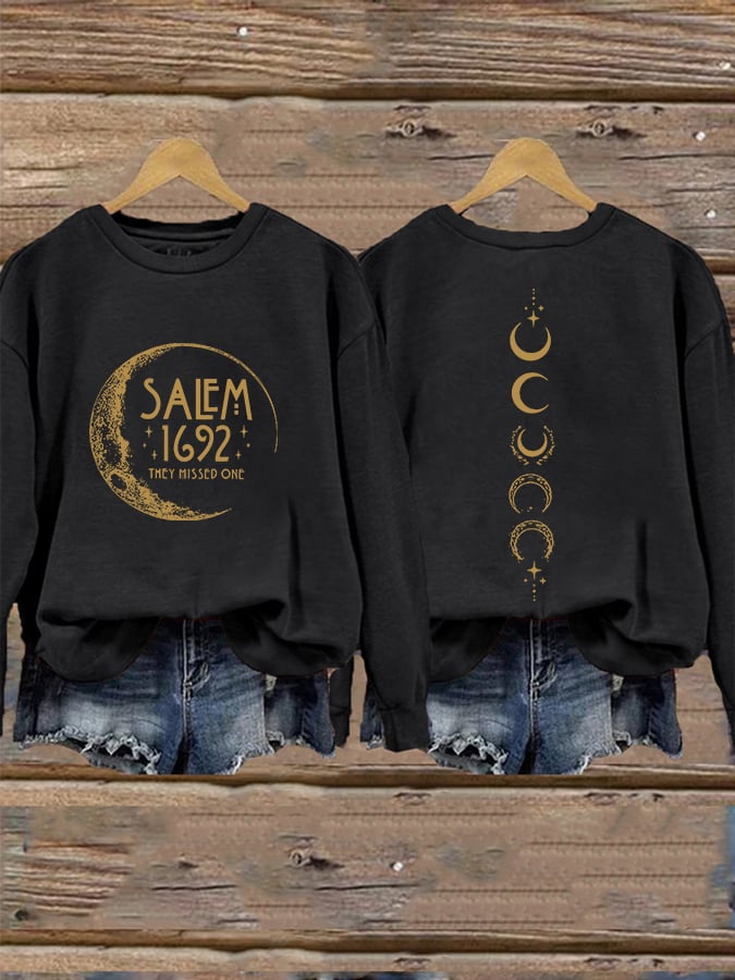 Women's Halloween Salem 1692 They Missed One Print Sweatshirt