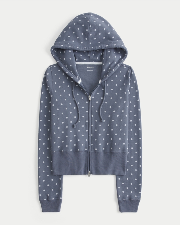 Hollister Feel Good Polka Dot Zip-Up Hoodie