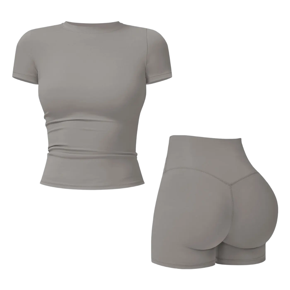 2-Piece Boat Neck Open-Back Workout Athletic Women’s Backless Tank Top Set