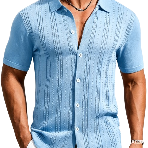 Men's Knitted Polo Shirt — Summer Beach & Vacation Top