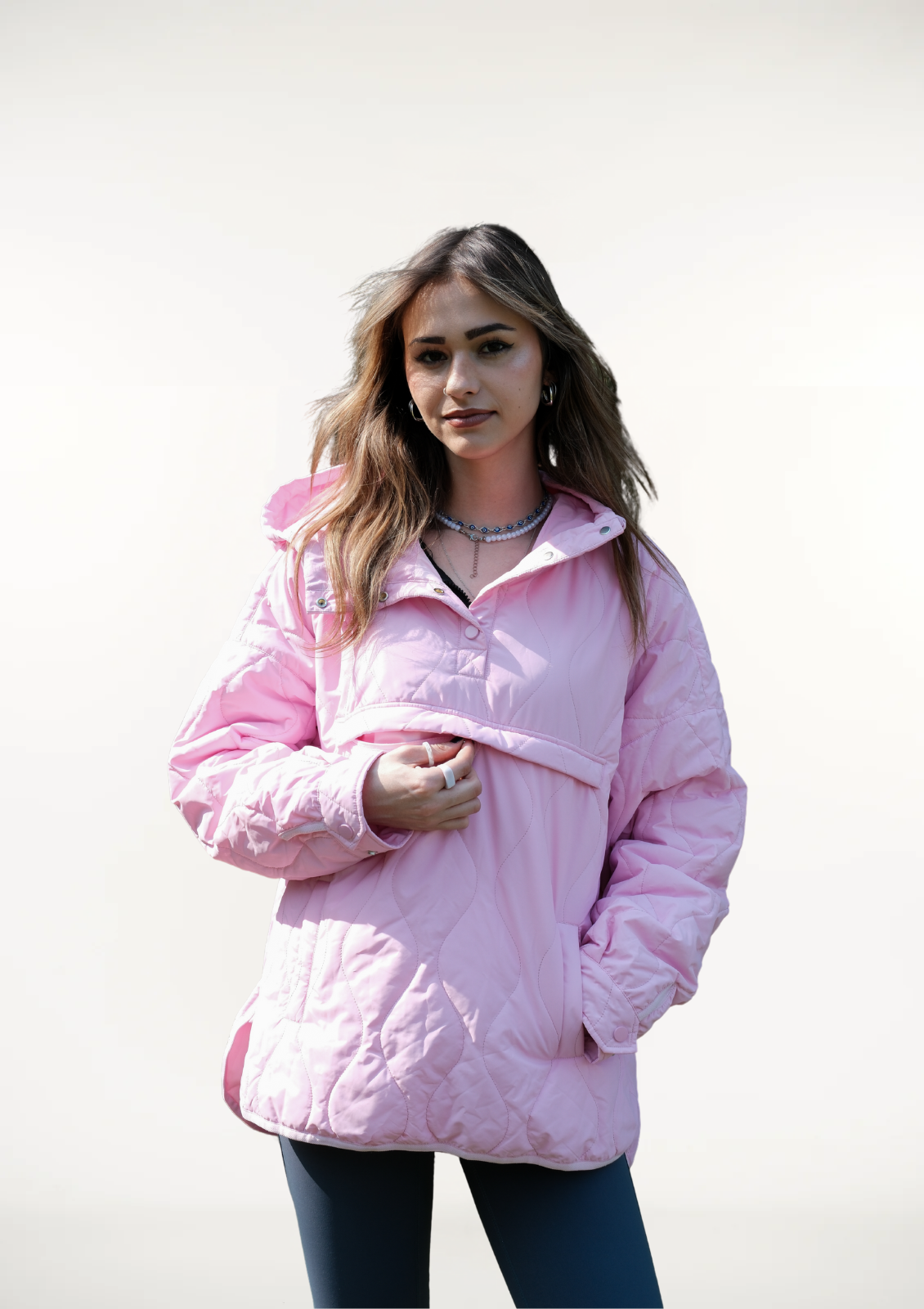 Women's Packable Quilted Water - Repellent Hooded Pullover
