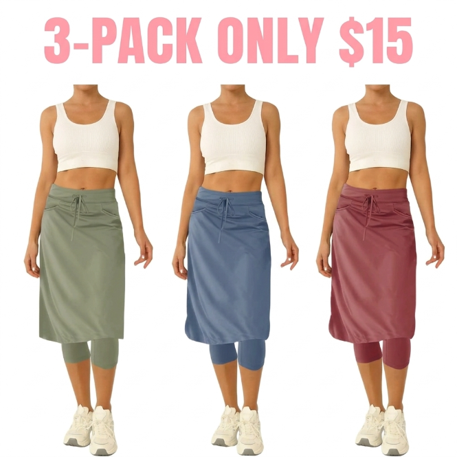 🎾 Knee-Length Active Tennis Skort
