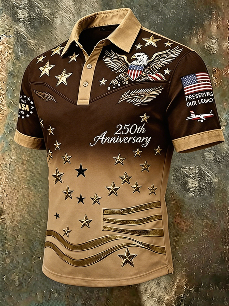 Men's 250th Anniversary USA Flag Eagle Polo Shirt