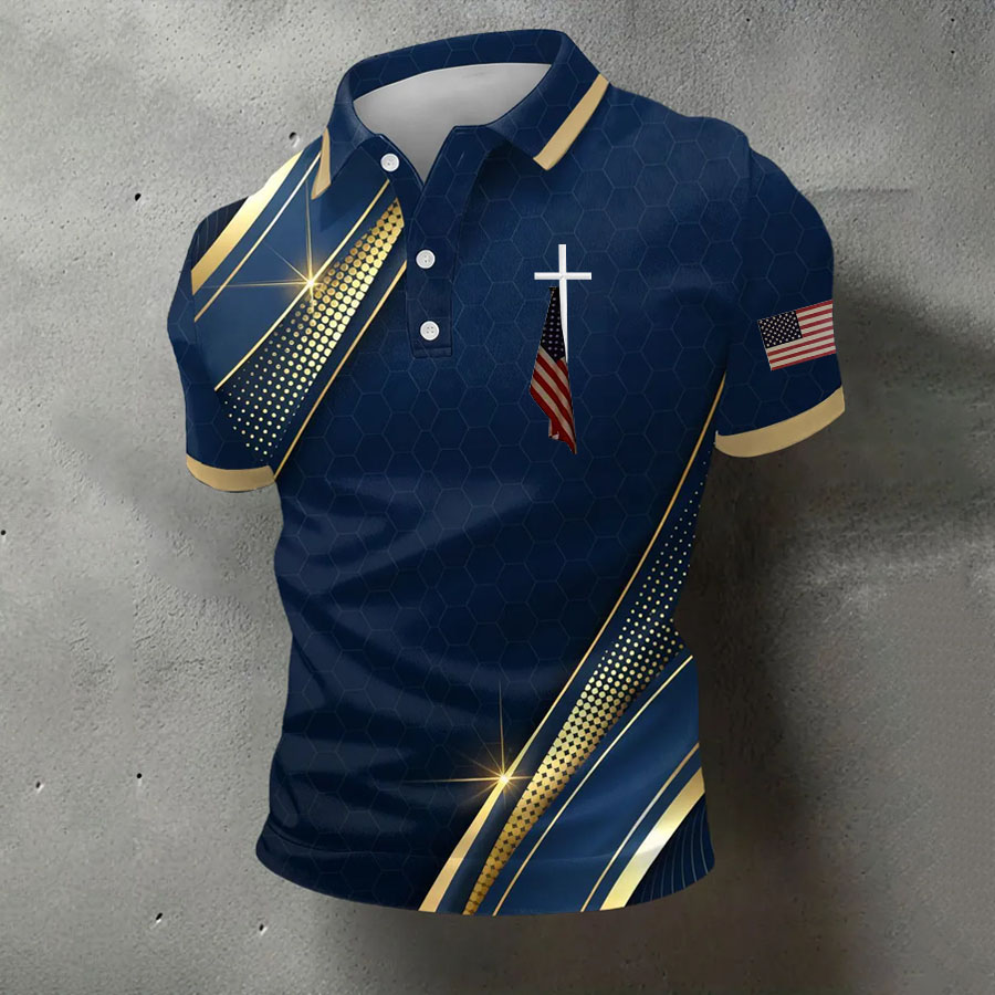 Men's 250th Anniversary Printed Casual Polo Shirt