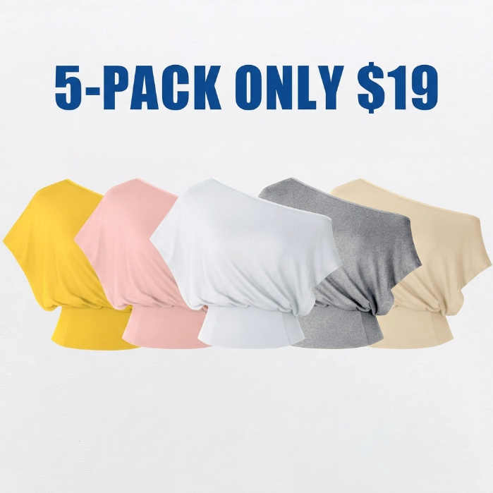 Women Off Shoulder Crop Top, Soft Stretchy Slim Fit Short Sleeve Shirt