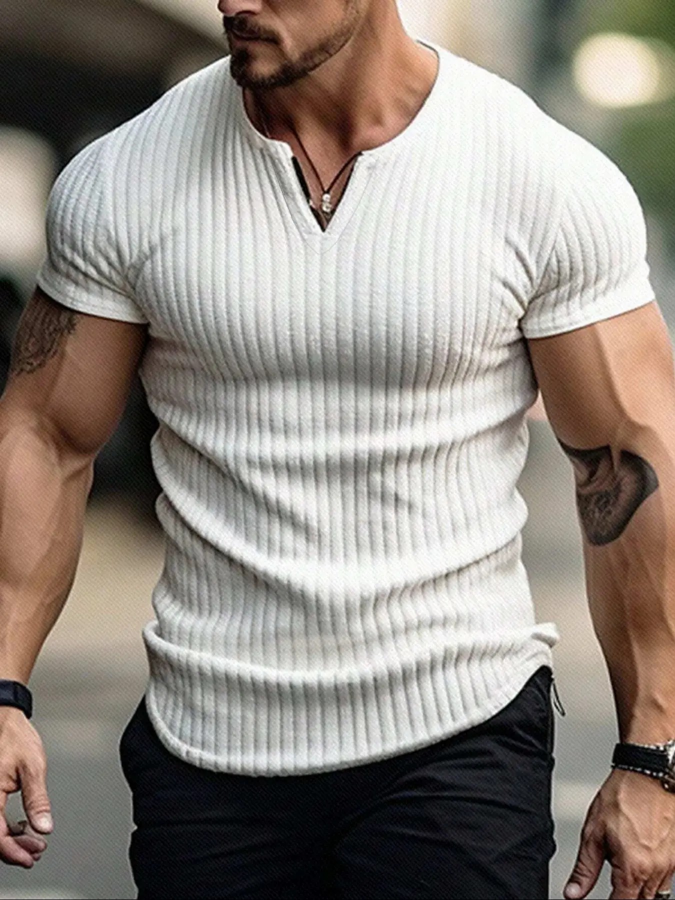 Essential Ribbed Henley 8-Pack Variety Bundle - Premium Athletic Fit