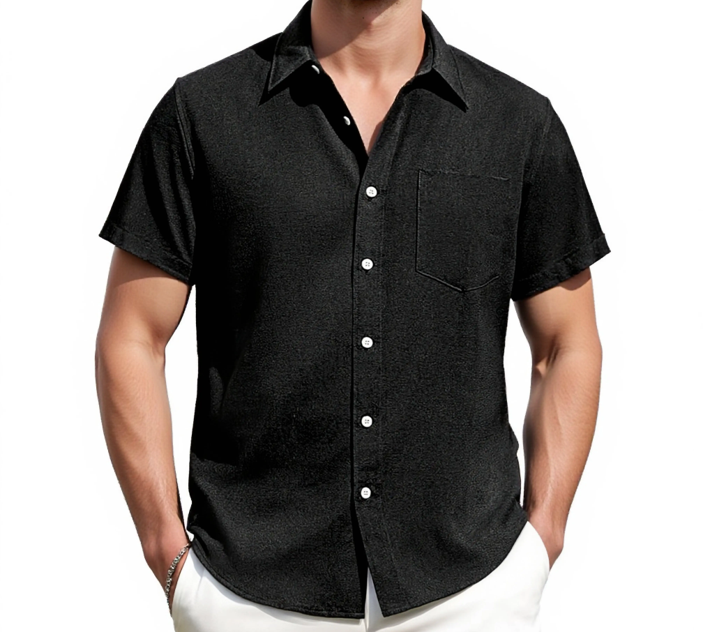 Men's Linen Short-Sleeve Shirts (Pack of 10) — Dress Shirts with Pockets