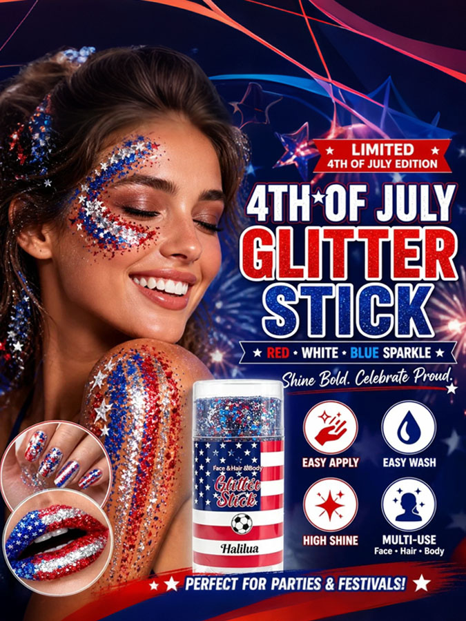 American Retro Independence Day July 4Th Red, White, Blue Body And Hair Shining Stick