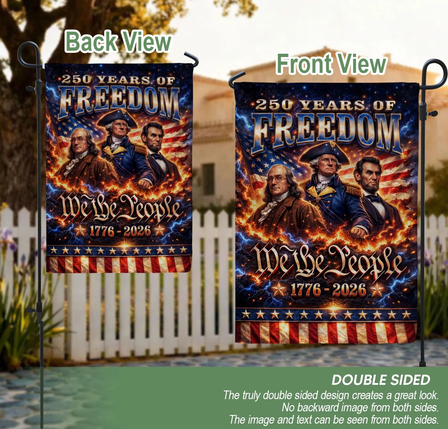 We The People 250 Years Of Freedom 1776–2026 House Flag – Washington