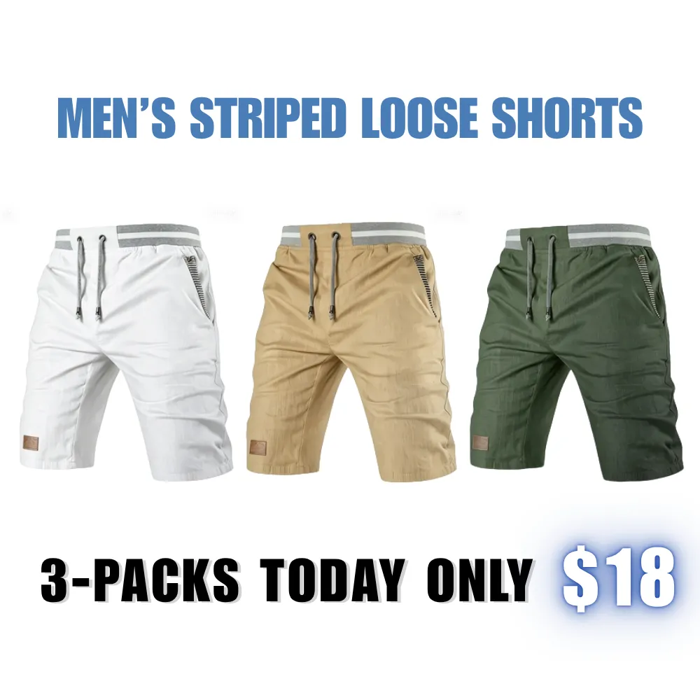 Men’s striped loose shorts