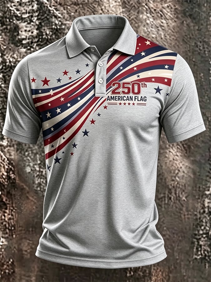 Men's USA 1776-2026 Freedom Printed Polo Shirt