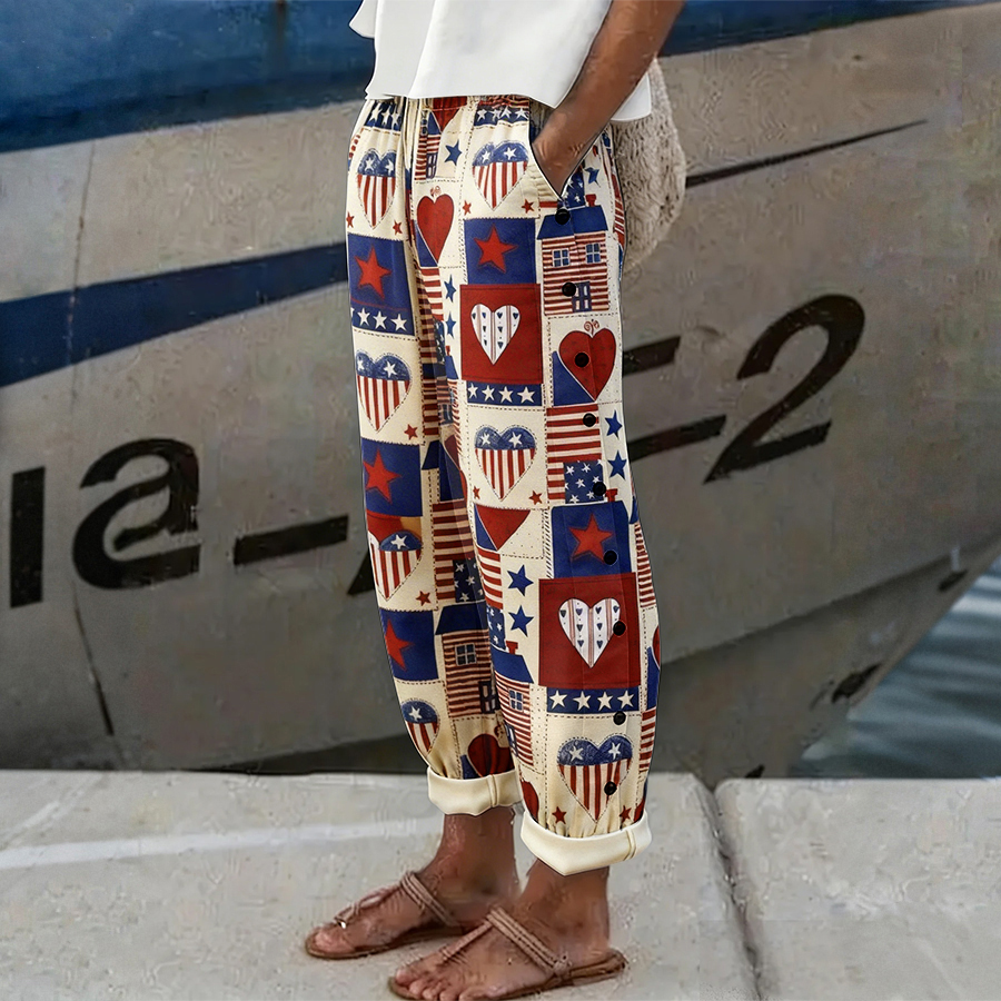 Women's Casual American Love Casual Pants