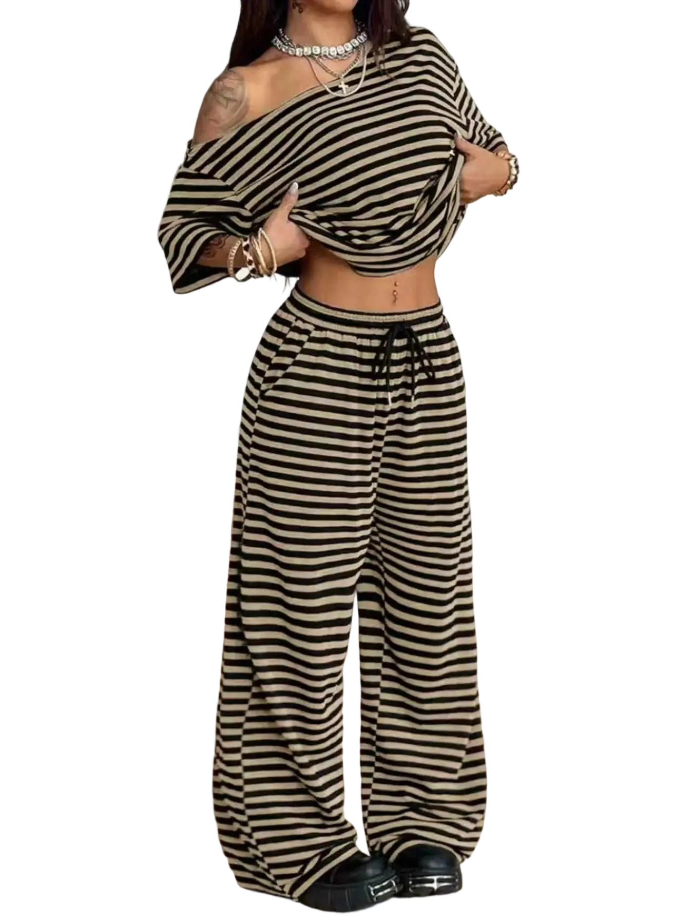 Women's Asymmetrical Neck 2-Piece Set