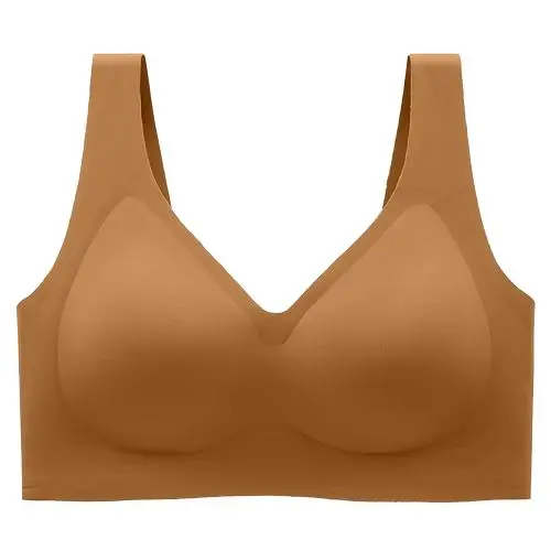 Women's Seamless Red Bra Wireless Soft Bralette