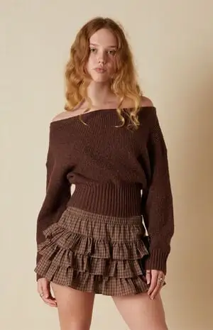 Women's Ribbed Off-The-Shoulder Sweater