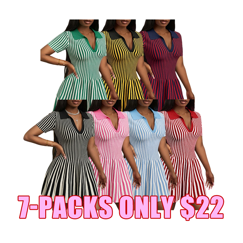 Elegant Pleated Knit Mini Dress