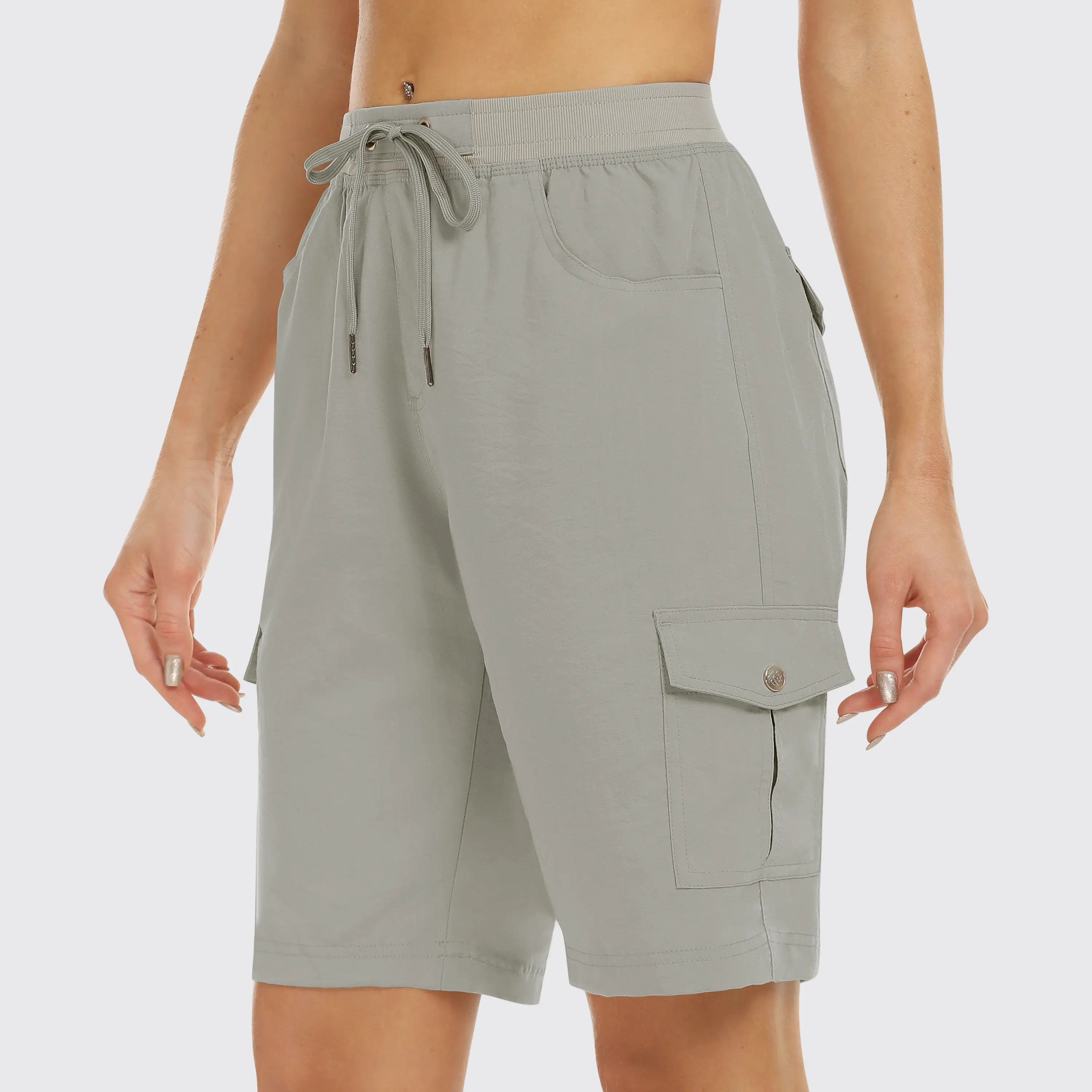 Women's 6-Pack Lightweight Quick Dry Outdoor Shorts – Elastic Waistband with Pockets for Hiking Camping
